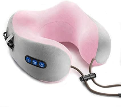 Portable U-Shaped  Neck Massage Pillow - Pink