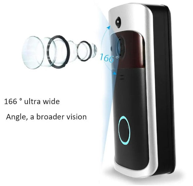 Smart Wireless WiFi Security DoorBell Remote Home Monitoring - Black