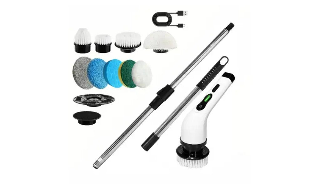 Cordless Electric Spin Scrubber Cleaning Brush - White