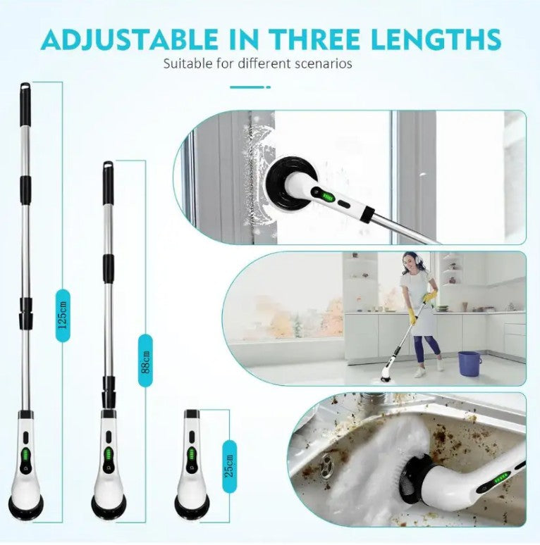 Cordless Electric Spin Scrubber Cleaning Brush - White