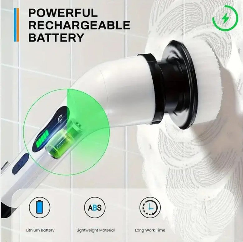 Cordless Electric Spin Scrubber Cleaning Brush - White