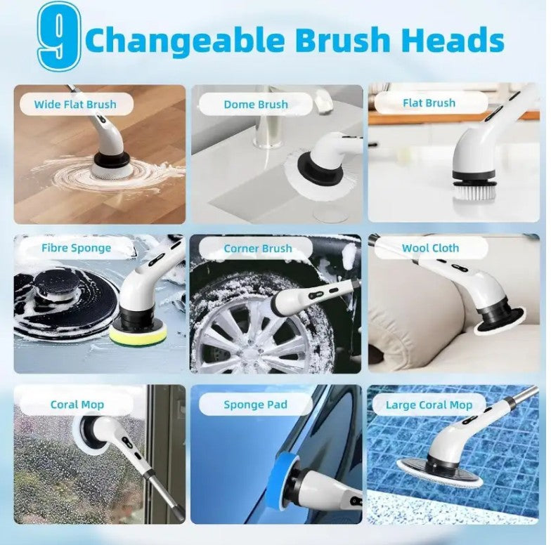 Cordless Electric Spin Scrubber Cleaning Brush - White