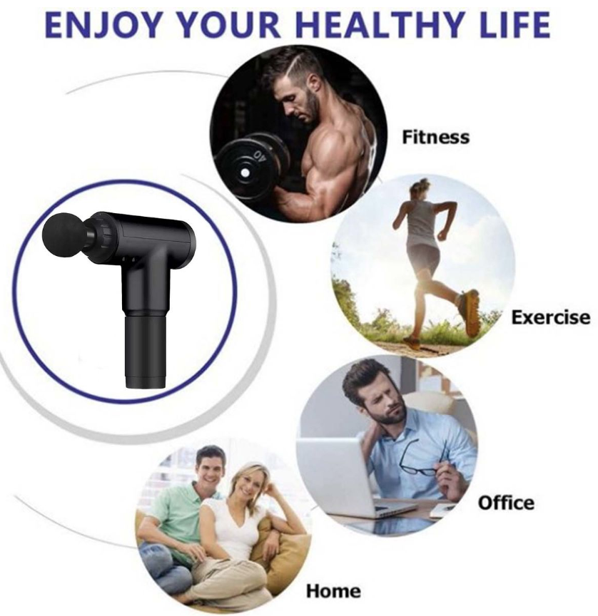 Massage Gun with 4 Changeable Heads - Black
