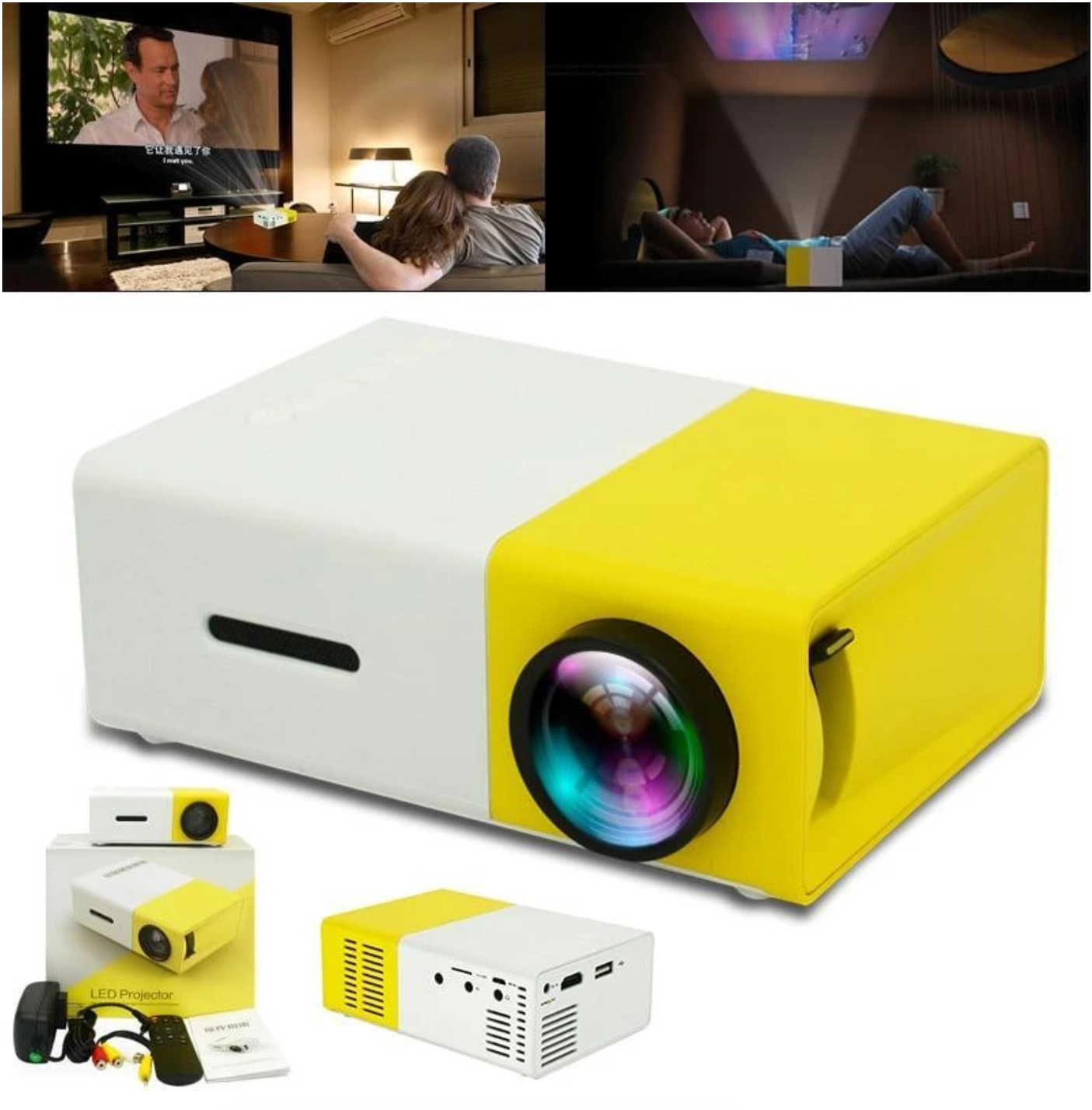 Portable HD LED Projector Laptop USB/SD/AV/HDMI