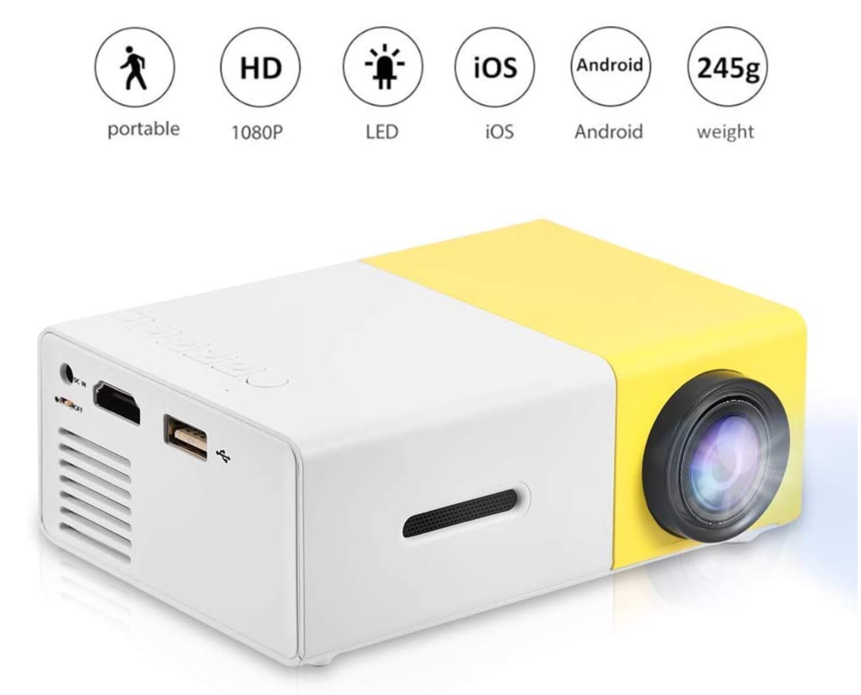 Portable HD LED Projector Laptop USB/SD/AV/HDMI